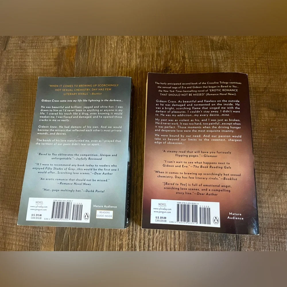 Set of two novels. Bared to you & Reflected in you. Silvia Day. Mature audience.